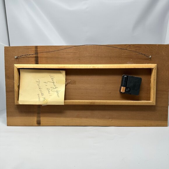 Vintage 1991 Pamela Gravitt Rough Collie Dog Wall Clock Wood Art Signed - Picture 4 of 12